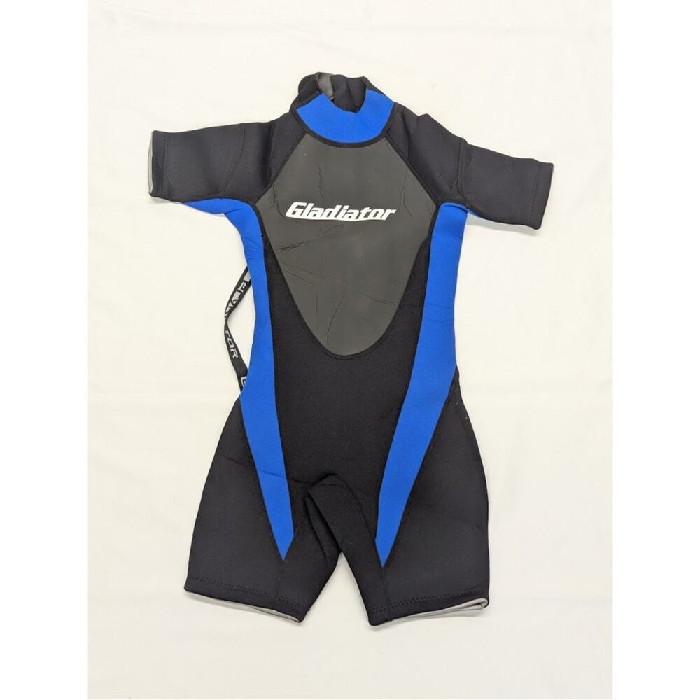 Gladiator Shorty Wetsuit Size 6 Kid's / Youth Black Blue Neoprene Springsuit